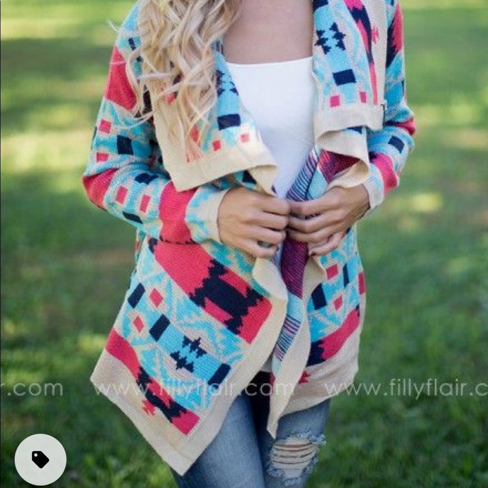 KATE COLLECTION TRIBAL WATERFALL CARDIGAN